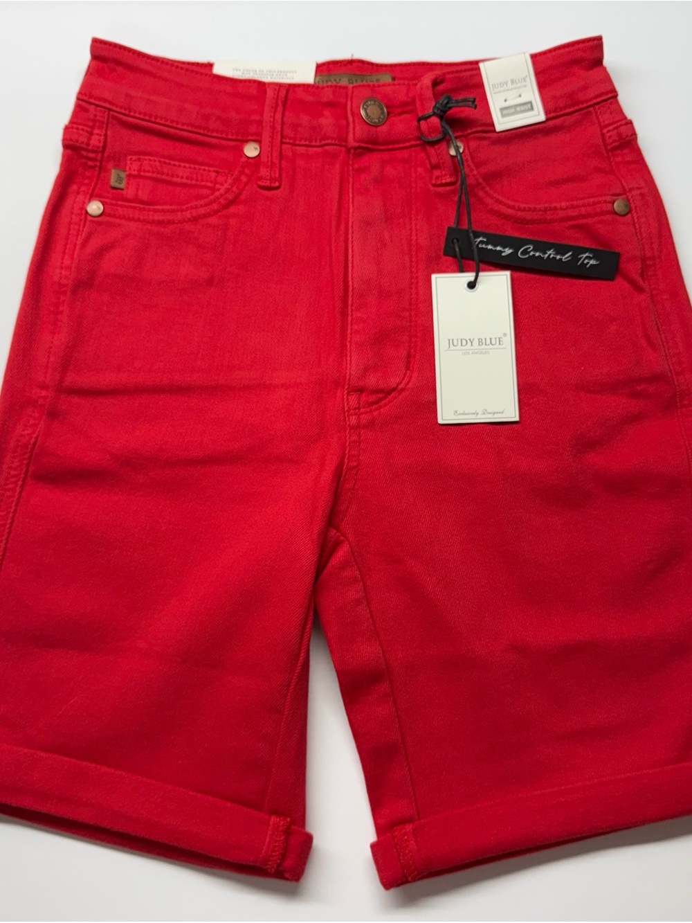 Judy Blue Size Small High Rise Red Tummy Control Top New With Tags